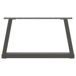 Berkfield Home Modern Dining Table Legs V-Shape 2 pcs Anthracite 70x(30-31.3) cm in Charcoal - thumbnail 5