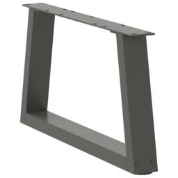 Berkfield Home Modern Dining Table Legs V-Shape 2 pcs Anthracite 70x(30-31.3) cm in Charcoal - thumbnail 4