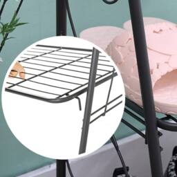 KORVIXA 3 Tier Metal Shoe Rack Bathroom Storage Unit in Black - Size: 60 cm x 100 cm - thumbnail 5