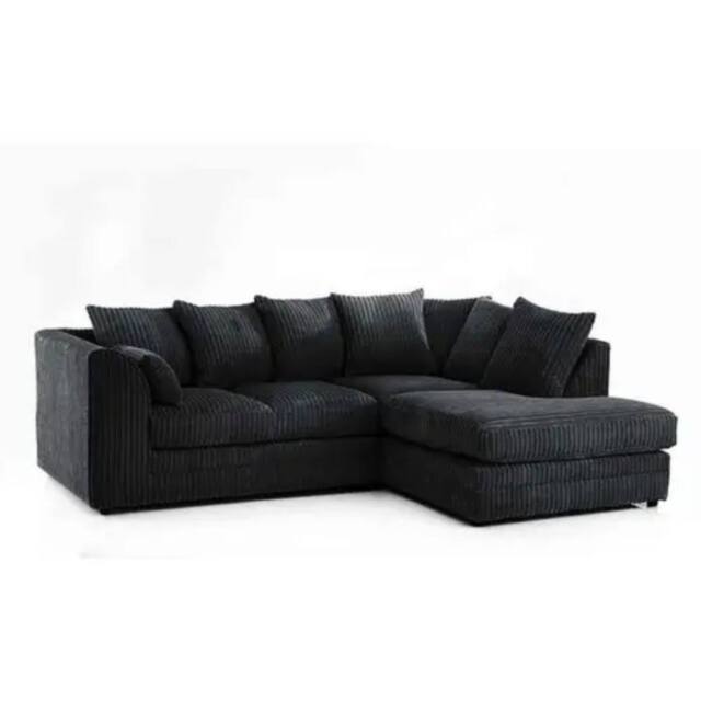 SNUG FURNITURE BIRMINGHAM LTD Camden Jumbo Cord Right Hand Corner Sofa Set in Black - image 1