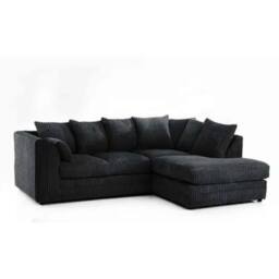 SNUG FURNITURE BIRMINGHAM LTD Camden Jumbo Cord Right Hand Corner Sofa Set in Black - thumbnail 1