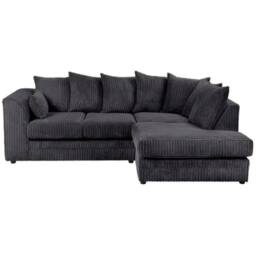 SNUG FURNITURE BIRMINGHAM LTD Camden Jumbo Cord Right Hand Corner Sofa Set in Black - thumbnail 2