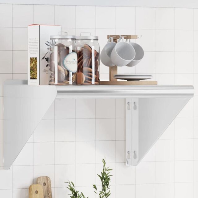 Berkfield Home Wall Shelf 50x45x31 cm Silver Stainless Steel - Size: 50 x 45 x 31 cm - image 1
