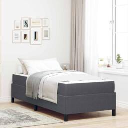 Berkfield Home Bed Frame Dark grey 100 x 200 cm Corduroy fabric - thumbnail 1