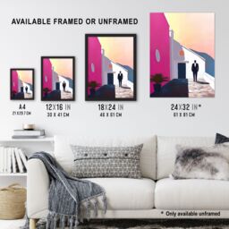 "Artery8 Man In Tuxedo Minimalist Mexican Patio Porch Wall Art Print in Pink - Size: W24"" x H32""" - thumbnail 3