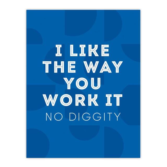 "Artery8 I Like The Way You Work It Modern Blue Cheeky Wall Art Print - Size: W12"" x H16""" - image 1