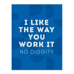 "Artery8 I Like The Way You Work It Modern Blue Cheeky Wall Art Print - Size: W12"" x H16""" - thumbnail 1