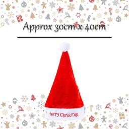 VFM e-Store Christmas Hat Light Up Merry Xmas Hat X 1 30cm x 40cm Red - Size: 30 cm x 40 cm - thumbnail 2