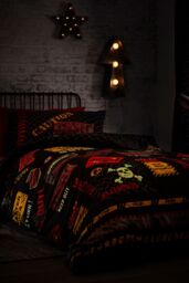 Portfolio Home Toxic Glow in the Dark Duvet Cover Set in Black - Size: Single - thumbnail 3