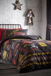 Portfolio Home Toxic Glow in the Dark Duvet Cover Set in Black - Size: Single - thumbnail 1