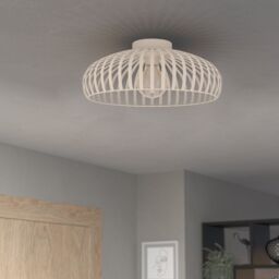 Eglo Mogano 3 Sandy Steel Minimalist, Caged Style Ceiling Light in Nude - thumbnail 2