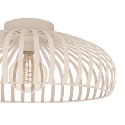 Eglo Mogano 3 Sandy Steel Minimalist, Caged Style Ceiling Light in Nude - thumbnail 4