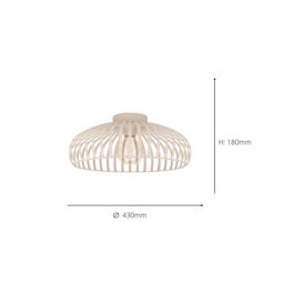 Eglo Mogano 3 Sandy Steel Minimalist, Caged Style Ceiling Light in Nude - thumbnail 5