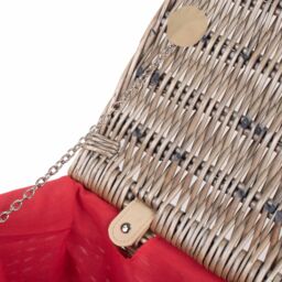Red Hamper Wicker 40cm Antique Wash Picnic Basket with Cotton Lining in Red - thumbnail 5