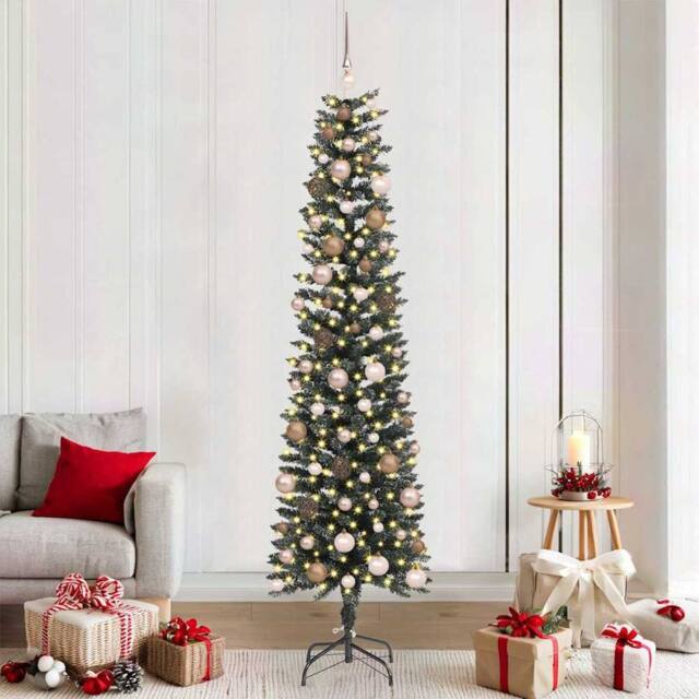Berkfield Home Artificial Christmas Tree with 300 LEDs Green 58 x 58 x 210 cm - image 1
