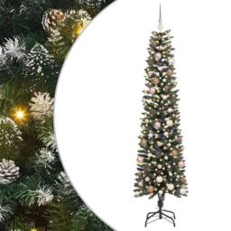 Berkfield Home Artificial Christmas Tree with 300 LEDs Green 58 x 58 x 210 cm - thumbnail 2