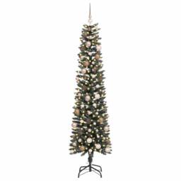 Berkfield Home Artificial Christmas Tree with 300 LEDs Green 58 x 58 x 210 cm - thumbnail 3