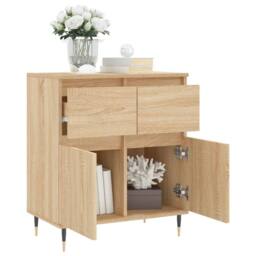 Berkfield Home Sideboard Sonoma Oak 60x35x70 cm Engineered Wood in Tan - Size: 60 x 35 x 70 cm - thumbnail 4