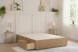 Comfort Beds Divan Base Latte Tweed 2 Drawers Foot End in Light Brown - Size: King - thumbnail 3