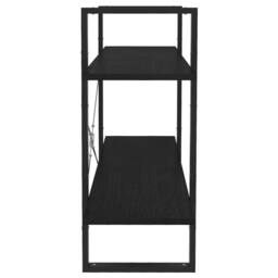 Berkfield Home 2-Tier Book Cabinet Black 100x30x70 cm Solid Pine Wood - Size: 100 x 30 x 70 cm - thumbnail 6