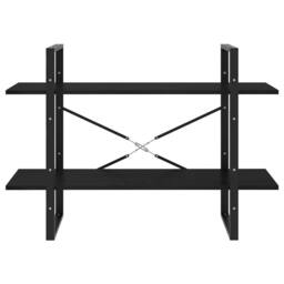 Berkfield Home 2-Tier Book Cabinet Black 100x30x70 cm Solid Pine Wood - Size: 100 x 30 x 70 cm - thumbnail 5