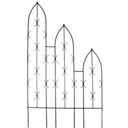 Poppyforge Triple Slope Gothic Screen BM/RtR - Steel - L2 x W91.4 x H180 cm in Black - thumbnail 2