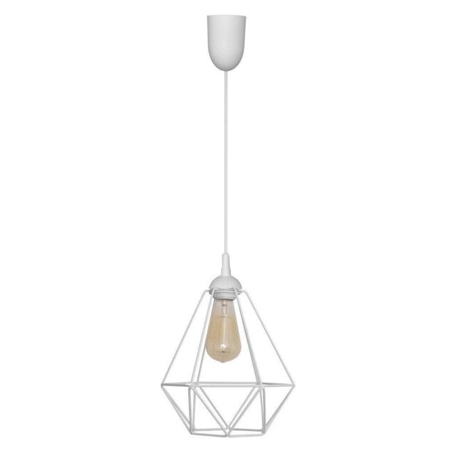 Netlighting Karo Wire Frame Pendant Ceiling Light White 24cm