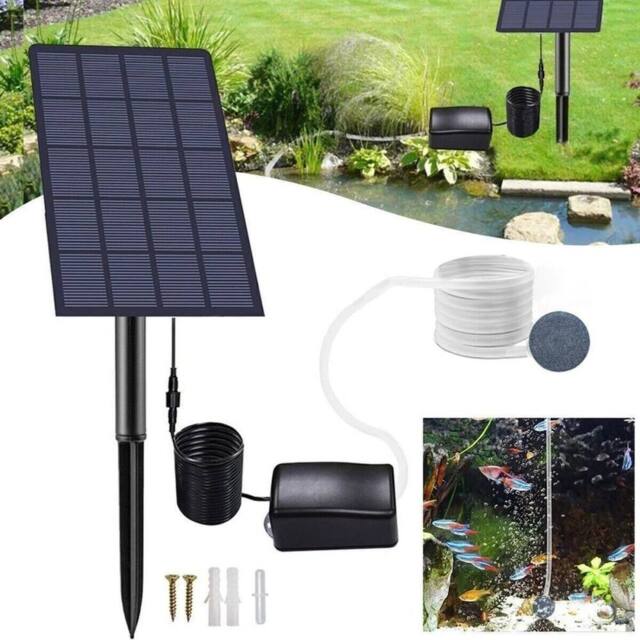 EONLION UK Solar Power Oxygenator Pond Water Oxygen Pump 1 Air Pump in Black - image 1