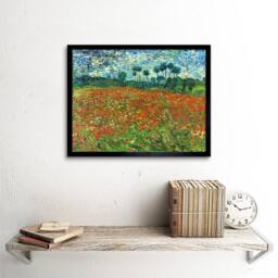 "Artery8 Vincent Van Gogh Poppy Field Home Decor 12x16"" Framed Wall Art in Green - Size: W12"" x H16""" - thumbnail 2