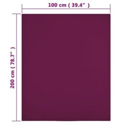 Berkfield Home Jersey Fitted Sheets 2 pcs Bordeaux 100x200 cm Cotton in Red - thumbnail 4