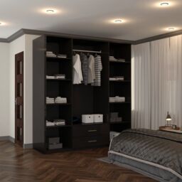 Sliding Wardrobes 4U Modern Wardrobe 4 Door High Gloss Wardrobe W 160cm x H 200cm x D 50cm in Black - thumbnail 2