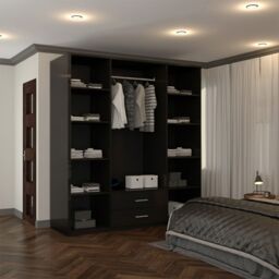Sliding Wardrobes 4U Modern Wardrobe 4 Door High Gloss Wardrobe W 160cm x H 200cm x D 50cm in Black - thumbnail 4