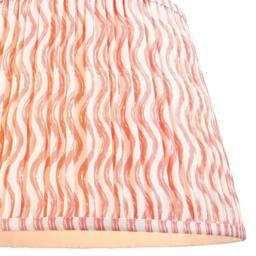 Netlighting Cane Bamboo Floor Lamp Pink Fabric Ripple Shade 40cm E27 in Brown - thumbnail 6