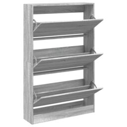 Berkfield Home Shoe Cabinet Grey Sonoma 80x21x125.5 cm Engineered Wood - thumbnail 2