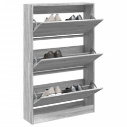 Berkfield Home Shoe Cabinet Grey Sonoma 80x21x125.5 cm Engineered Wood - thumbnail 1