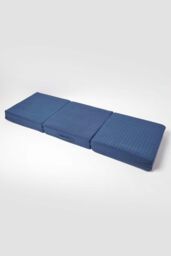 Homescapes Cotton Orthopaedic Foam 3 Seater Booster Cushion in Navy - thumbnail 3