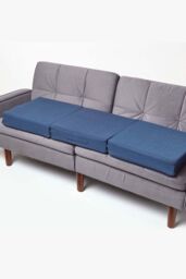 Homescapes Cotton Orthopaedic Foam 3 Seater Booster Cushion in Navy