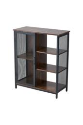 Living and Home Industrial Sideboard Coffee Bar Cabinet in Dark Brown - thumbnail 4
