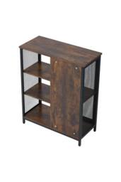 Living and Home Industrial Sideboard Coffee Bar Cabinet in Dark Brown - thumbnail 7