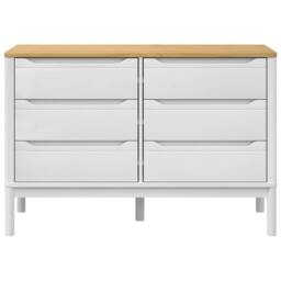 Berkfield Home Beautiful Chest of Drawers FLORO White Solid Wood Pine - thumbnail 5
