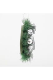 Living and Home 30cm Dia Silver Christmas Decoration Wreath Door Frame Window Bow Pendant - thumbnail 5