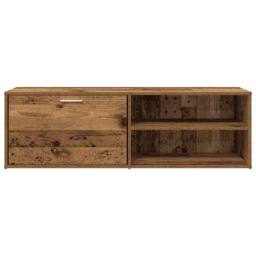 Berkfield Home TV Cabinet Old Wood 120x34x37 cm Engineered Wood in Brown - Size: 120 x 34 x 37 cm - thumbnail 4