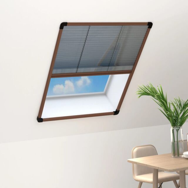 Berkfield Home Plisse Insect Screen for Windows Aluminium Brown 80x100 cm - image 1