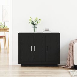 Berkfield Home Sideboard Black Oak 92x35x75 cm Engineered Wood - Size: 92 x 35 x 75 cm - thumbnail 4