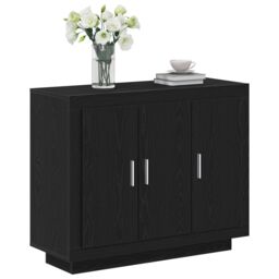 Berkfield Home Sideboard Black Oak 92x35x75 cm Engineered Wood - Size: 92 x 35 x 75 cm - thumbnail 3