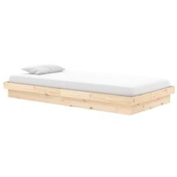 Berkfield Home 819892 Bed Frame without Mattress Solid Wood 90x200 cm in Light Tan - thumbnail 3
