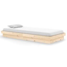 Berkfield Home 819892 Bed Frame without Mattress Solid Wood 90x200 cm in Light Tan - thumbnail 1