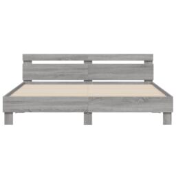 Berkfield Home Bed Frame without Mattress Grey Sonoma 180x200 cm Super King - thumbnail 5