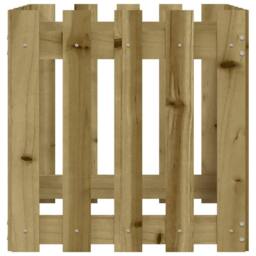 Berkfield Home Garden Planter with Fence Design 50x50x50 cm Impregnated Wood Pine in Brown - Size: 50 x 50 x 50 cm - thumbnail 5