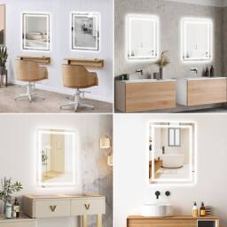 Gartistgo LED Bathroom Mirror Anti-Fog, Tri-Colour Dimmable Lights, 60x80cm in White - Size: 60x80 cm - thumbnail 5
